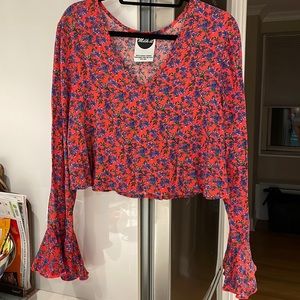 Milk it Floral Blouse Bell Sleeves.